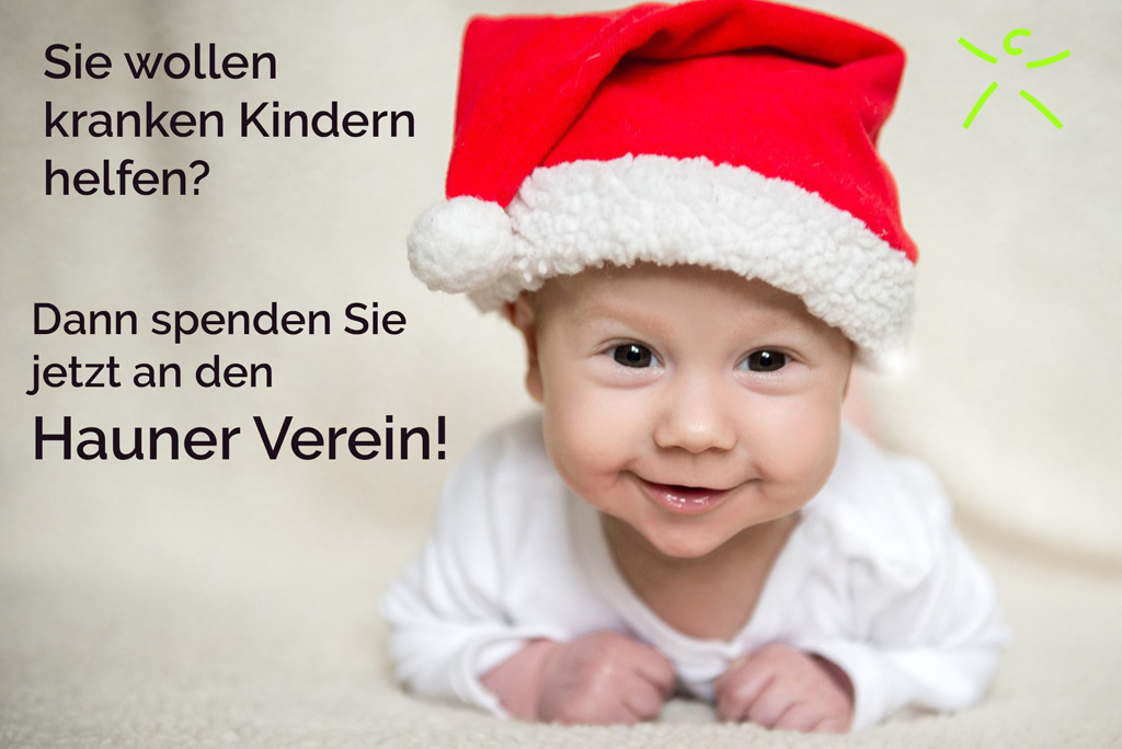 Baby mit Weihnachtsmütze